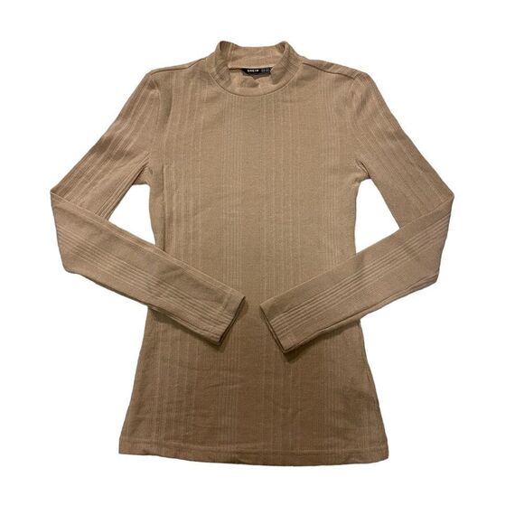 Shein Tan Mock Turtle Neck - Picture 1 of 5